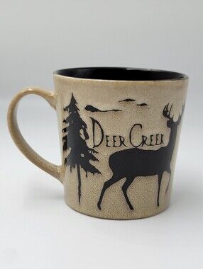 Deer Creek Stag Silhouette Hand Crafted Coffee Tea Mug Cabin Camping Hunting